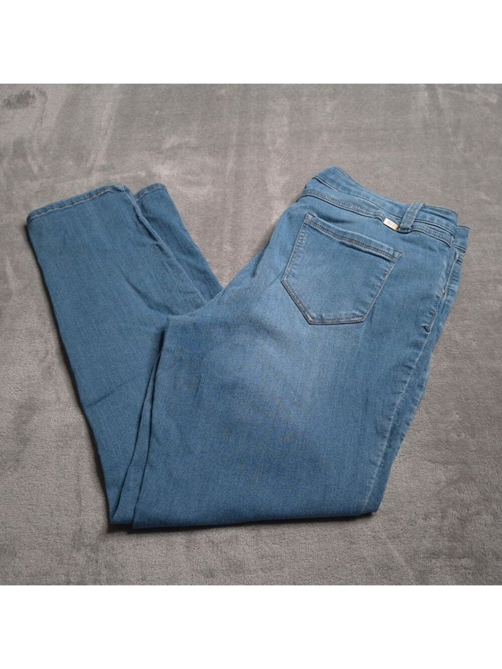 1822 Denim Womens Straight Leg Cropped Jeans 14 Light Wash Medium Rise Stretch